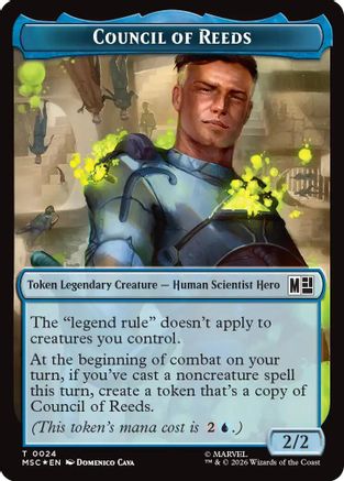 Council of Reeds (024) // Construct (030) Double-Sided Token (Surge Foil) (MSC-24 // 30) - Commander: Marvel Super Heroes Foil