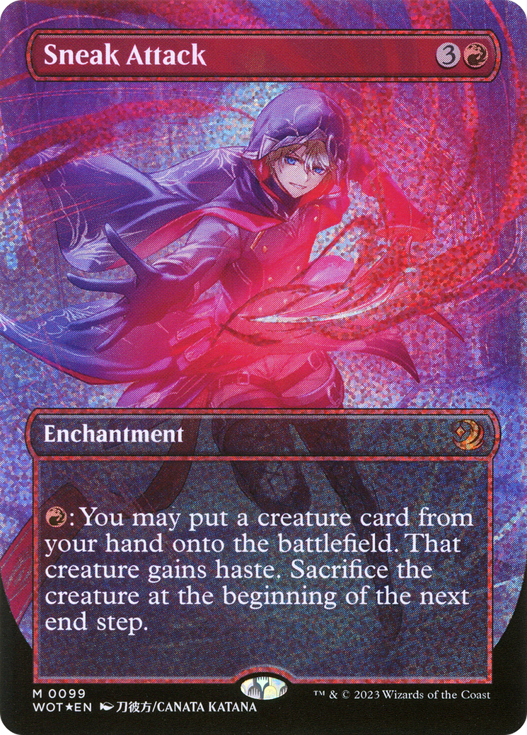 Sneak Attack (Anime Borderless) (Confetti Foil) [Wilds of Eldraine: Enchanting Tales]