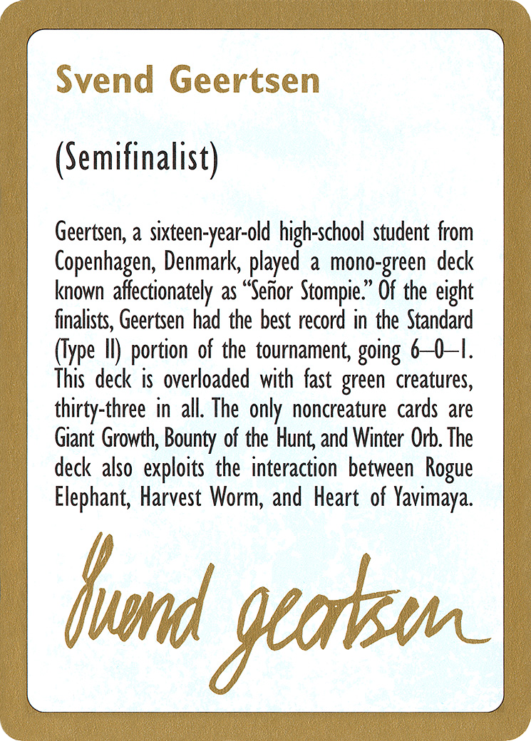 Svend Geertsen Bio [World Championship Decks 1997]