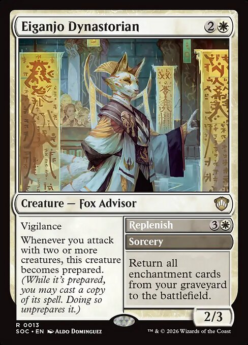 Eiganjo Dynastorian // Replenish (SOC 13) [Secrets of Strixhaven Commander]
