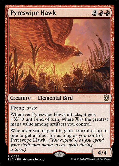 Pyreswipe Hawk (BLC 26) [Bloomburrow Commander]