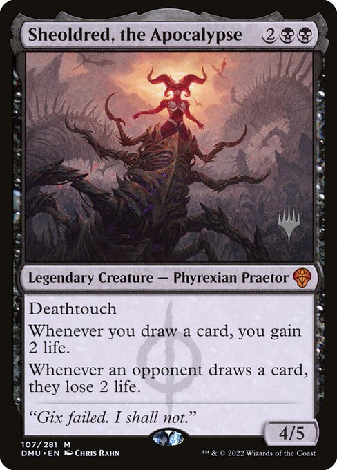 Sheoldred, the Apocalypse (PDMU 107p) [Dominaria United Promos]