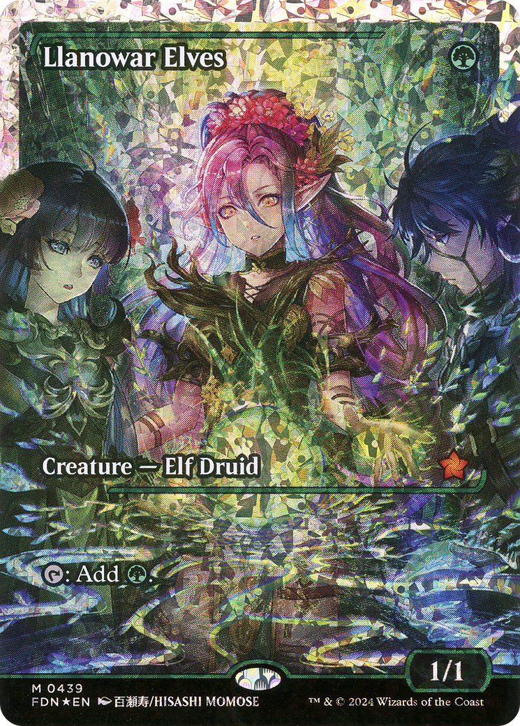 Llanowar Elves (Showcase) (Fracture Foil) [Foundations]