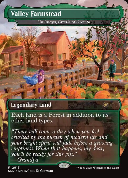 Valley Farmstead - Yavimaya, Cradle of Growth (Borderless) (SLD 2813) [Secret Lair Drop]