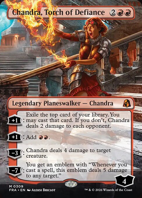 Chandra, Torch of Defiance (Borderless) (FRA 309) [Reality Fracture]