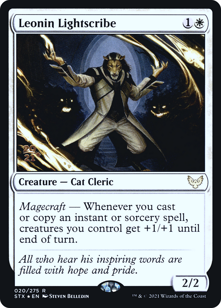 Leonin Lightscribe [Strixhaven: School of Mages Prerelease Promos]