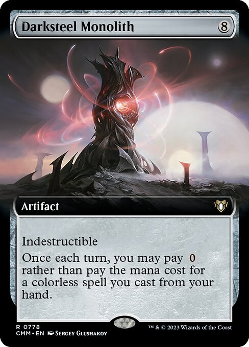 Darksteel Monolith (Extended Art) (CMM 778) [Commander Masters]