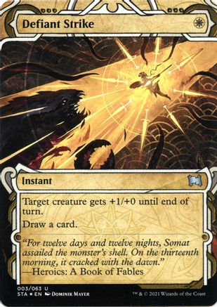 Defiant Strike (Foil Etched) [Strixhaven: Mystical Archive]