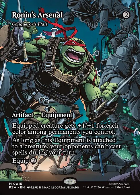 Ronin's Arsenal - Conqueror's Flail (Borderless · Full Art) (PZA 15) [Teenage Mutant Ninja Turtles Source Material]