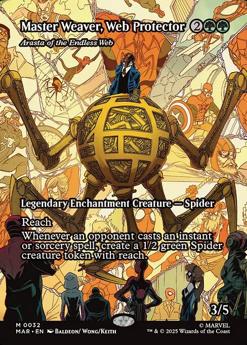 Master Weaver, Web Protector - Arasta of the Endless Web (Borderless · Full Art) (MAR 32) [Marvel Universe]
