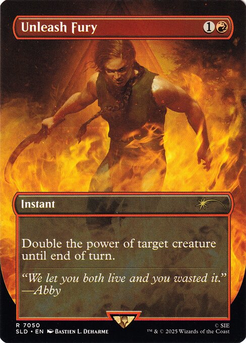 Unleash Fury (Borderless · Full Art) (SLD 7050) [Secret Lair Drop]