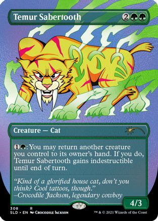 Temur Sabertooth (Borderless) (Foil Etched) [Secret Lair Drop Series]