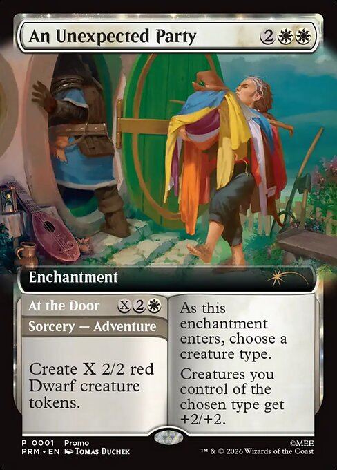 An Unexpected Party // At the Door (Extended Art) (PW26 14) [Wizards Play Network 2026]