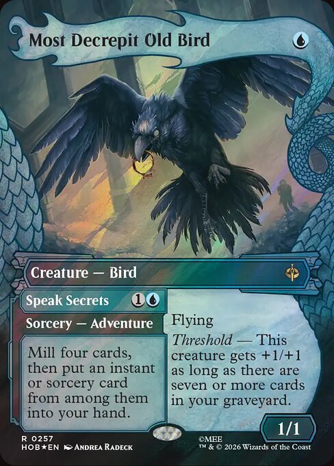 Most Decrepit Old Bird // Speak Secrets (Borderless · Showcase) (HOB 257) [The Hobbit]