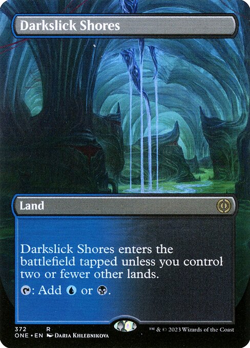 Darkslick Shores (Borderless) (ONE 372) [Phyrexia: All Will Be One]