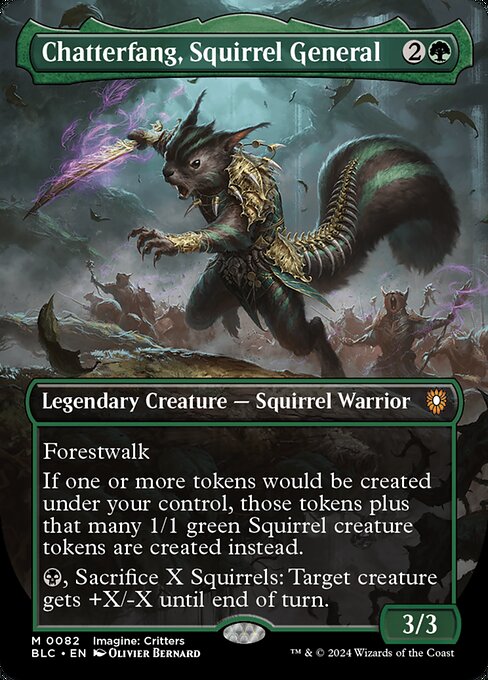Chatterfang, Squirrel General (Borderless) (BLC 82) [Bloomburrow Commander]