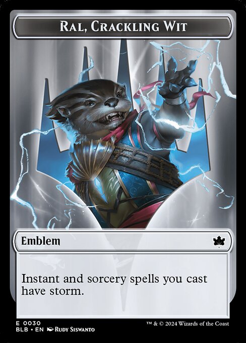 Ral, Crackling Wit Emblem (TBLB 30) [Bloomburrow Tokens]