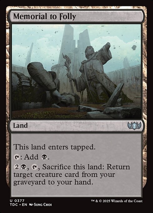 Memorial to Folly (TDC 377) [Tarkir: Dragonstorm Commander]