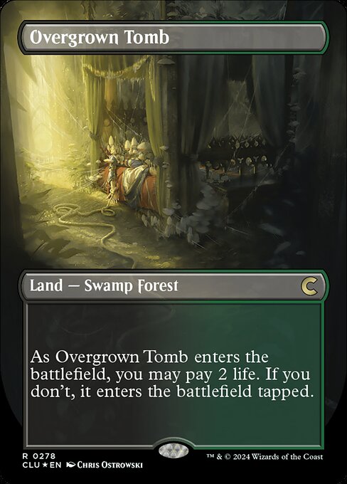 Overgrown Tomb (Borderless · Box Topper) (CLU 278) [Ravnica: Clue Edition]