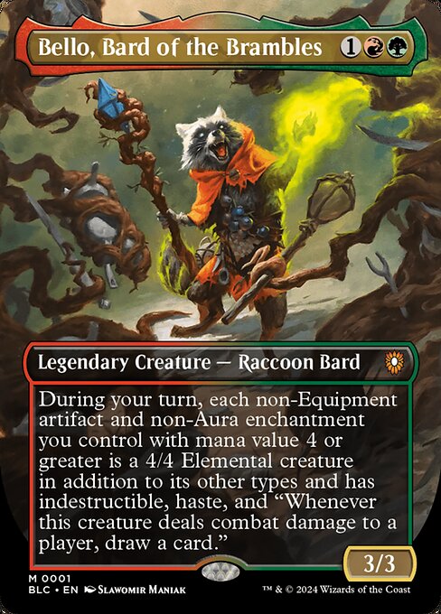 Bello, Bard of the Brambles (Borderless) (BLC 1) [Bloomburrow Commander]