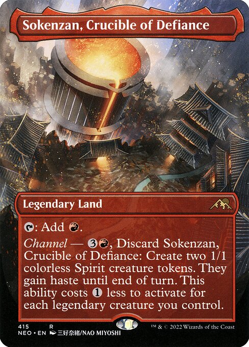 Sokenzan, Crucible of Defiance (Borderless · Full Art) (NEO 415) [Kamigawa: Neon Dynasty]