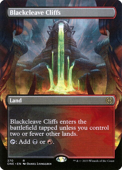 Blackcleave Cliffs (Borderless) (ONE 370) [Phyrexia: All Will Be One]