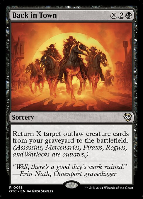 Back in Town (OTC 18) [Outlaws of Thunder Junction Commander]