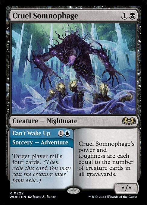 Cruel Somnophage // Can't Wake Up (WOE 222) [Wilds of Eldraine]