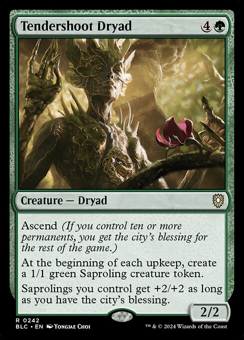 Tendershoot Dryad (BLC 242) [Bloomburrow Commander]