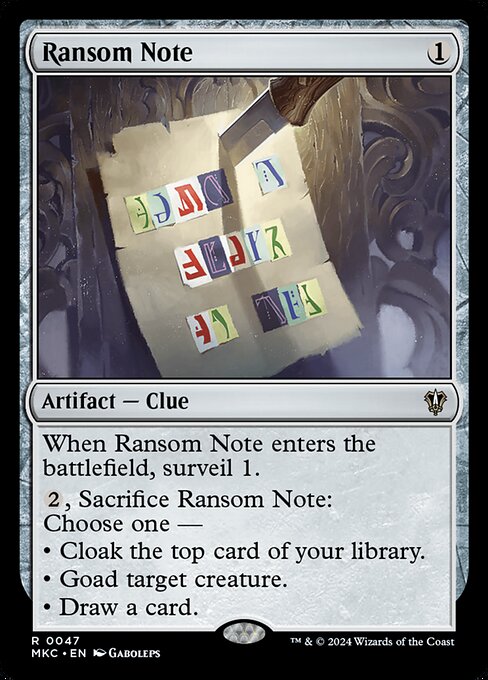 Ransom Note (MKC 47) [Murders at Karlov Manor Commander]
