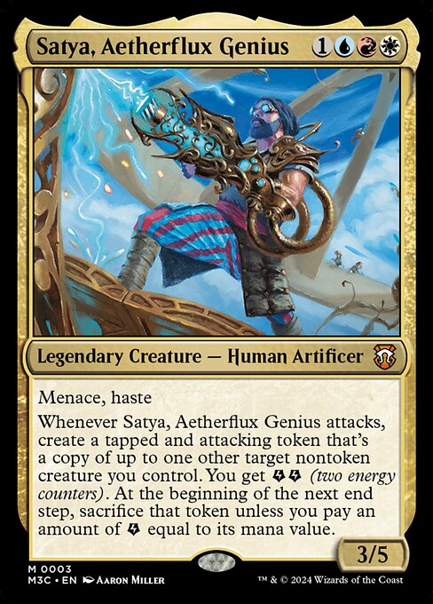 Satya, Aetherflux Genius (M3C 3) [Modern Horizons 3 Commander]