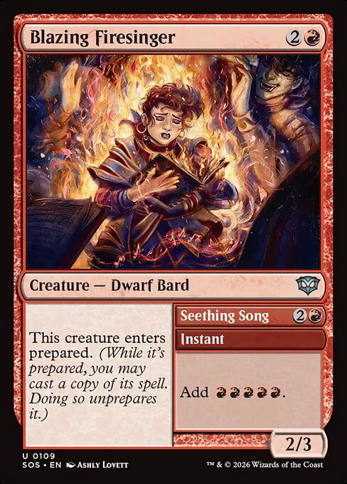 Blazing Firesinger // Seething Song (SOS 109) [Secrets of Strixhaven]