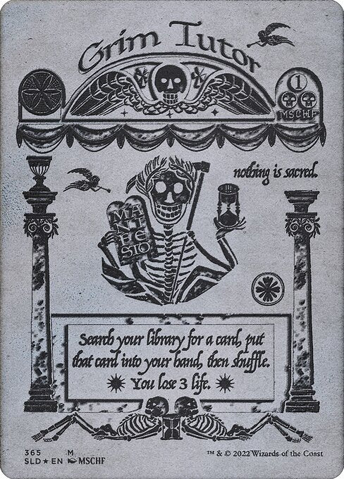 Grim Tutor (Borderless · Full Art) (SLD 365) [Secret Lair Drop]
