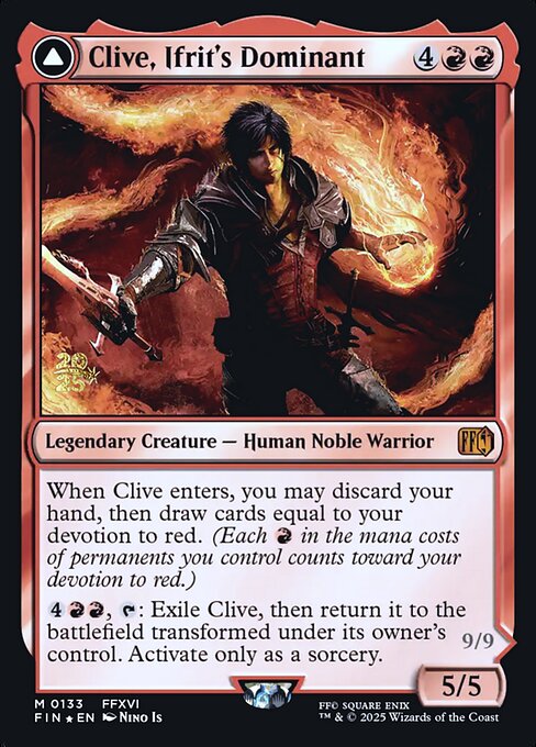 Clive, Ifrit's Dominant // Ifrit, Warden of Inferno (PFIN 133s) [Final Fantasy Promos]