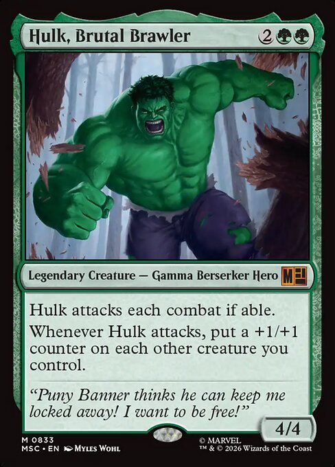 Hulk, Brutal Brawler (MSC 833) [Marvel Super Heroes Commander]