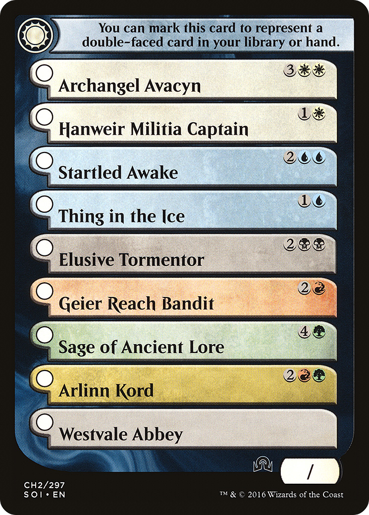 Shadows Over Innistrad Checklist 2 [Shadows over Innistrad Tokens]