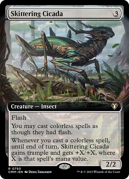 Skittering Cicada (Extended Art) (CMM 750) [Commander Masters]