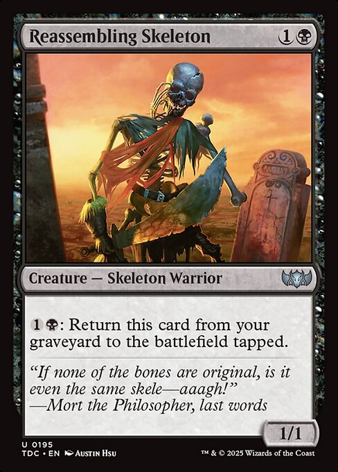 Reassembling Skeleton (TDC 195) [Tarkir: Dragonstorm Commander]