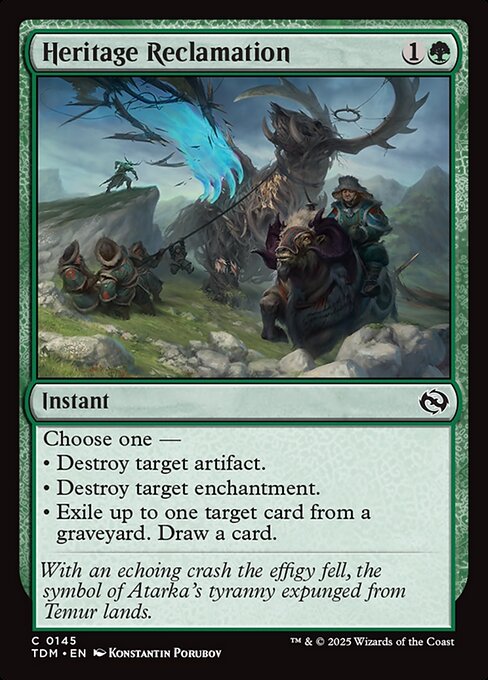 Heritage Reclamation (TDM 145) [Tarkir: Dragonstorm]