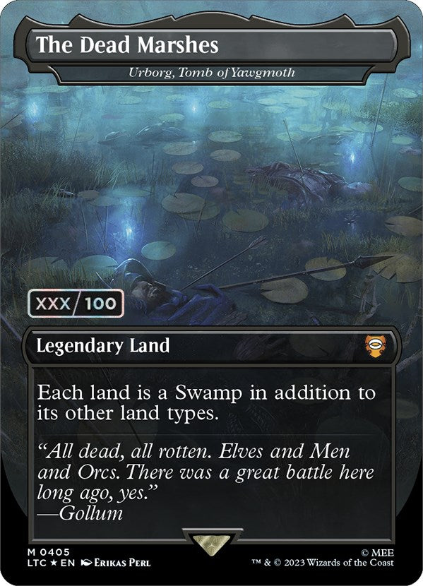 The Dead Marshes - Urborg, Tomb of Yawgmoth (Borderless) (Serialized) [The Lord of the Rings: Tales of Middle-Earth Commander]