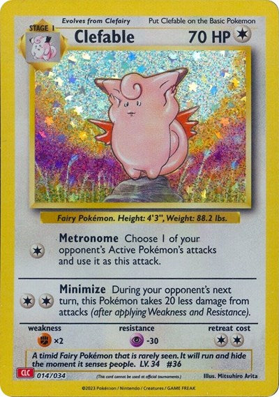 Clefable (CL 014/034) [Trading Card Game Classic]
