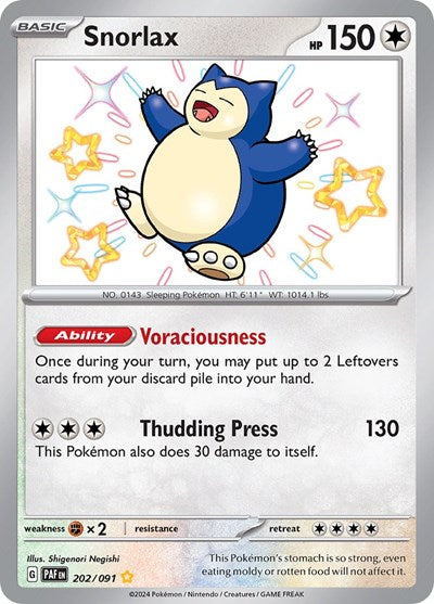 Snorlax (PAF 202/091) [SV: Paldean Fates]