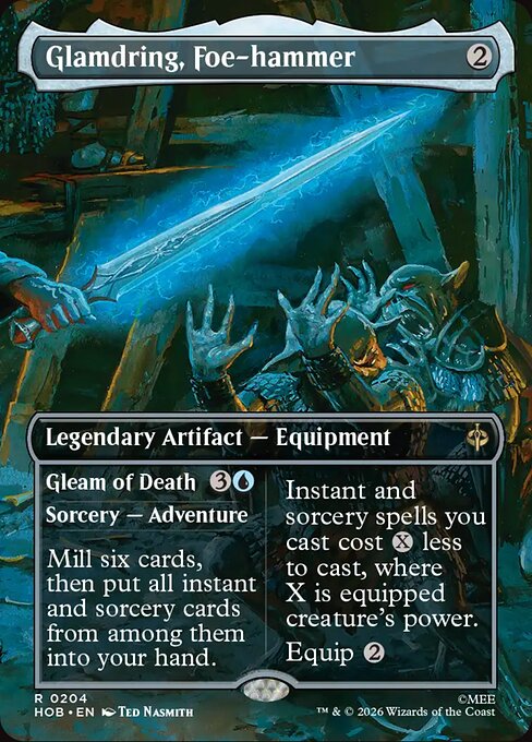 Glamdring, Foe-hammer // Gleam of Death (Borderless) (HOB 204) [The Hobbit]