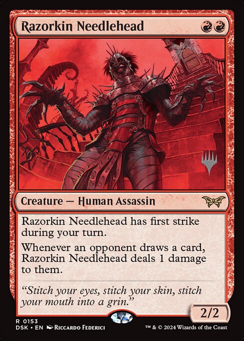 Razorkin Needlehead (PDSK 153p) [Duskmourn: House of Horror Promos]
