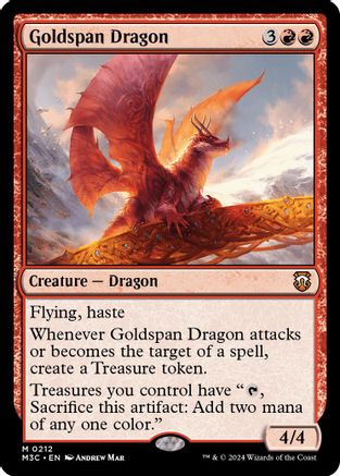 Goldspan Dragon (Ripple Foil) [Modern Horizons 3 Commander]