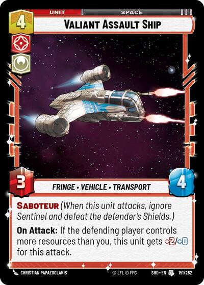 Valiant Assault Ship (SHD 151/262) [Shadows of the Galaxy]