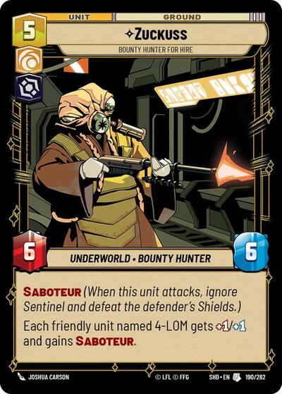 Zuckuss Bounty Hunter for Hire (SHD 190/262) [Shadows of the Galaxy]