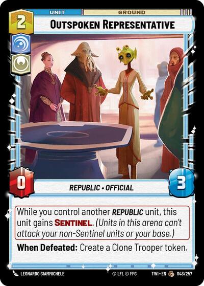 Outspoken Representative (TWI 043/257) [Twilight of the Republic]