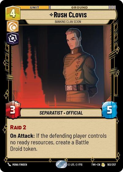 Rush Clovis Banking Clan Scion (TWI 183/257) [Twilight of the Republic]