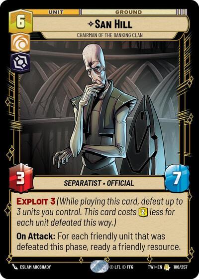 San Hill Chairman of the Banking Clan (TWI 186/257) [Twilight of the Republic]